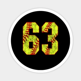 Fastpitch Softball Number 63 #63 Softball Shirt Jersey Uniform Favorite Player Biggest Fan Magnet